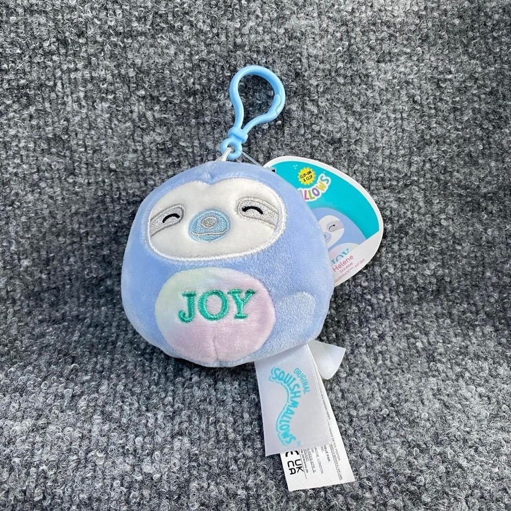 SQUISHMALLOWS INSPIRATION MESSAGES JOY HELENE THE SLOTH 3.5" CLIP-ON PLUSH TOY